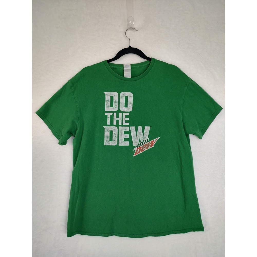 Mountain Dew Do The Dew Graphic T-Shirt Mens Large Green Delta Pro Weight Tee